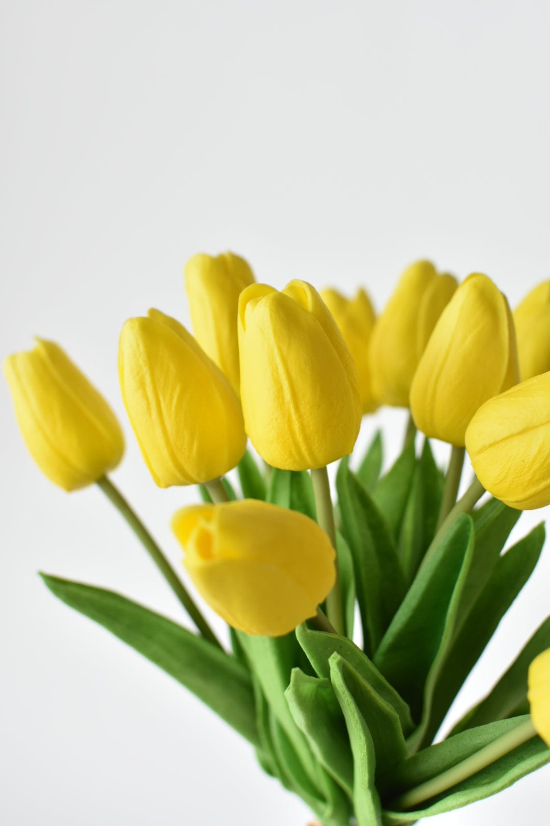 13.5" Faux Real Touch Yellow Tulip Bundle : 12 Stems